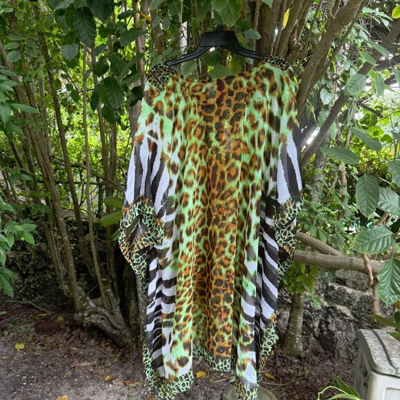 La Moda Animal Print Beaded Kaftan – O/S - Picture 5 of 8